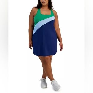 Ideology Sport Performance Color Block Dress  Built In Shorts/Bra  Sz 2X. NWT